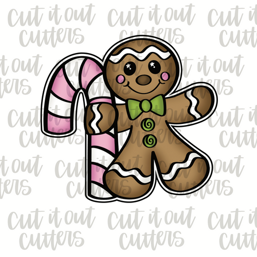 Gingy Candy Cane Muggie Cookie Cutter