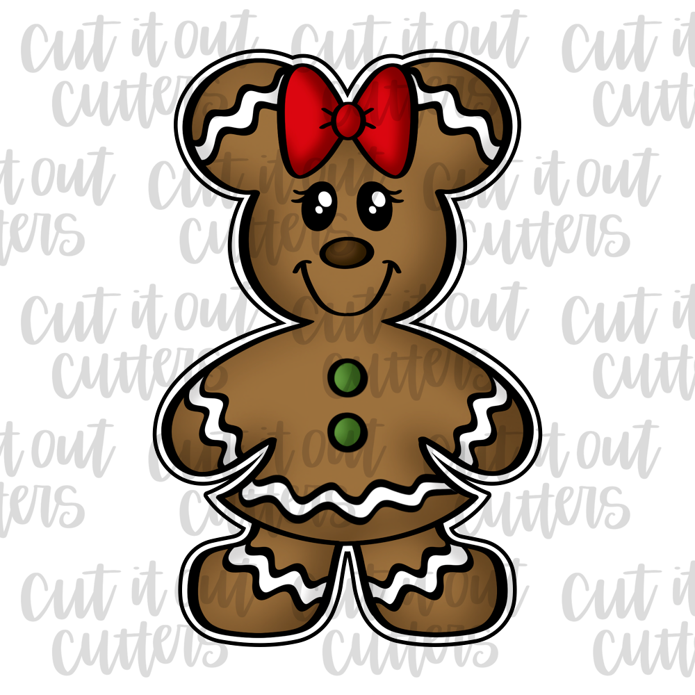 Girl Mouse Gingerbread Cookie Cutter