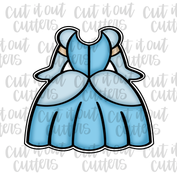 Glass Slipper Princess Dress Cookie Cutter