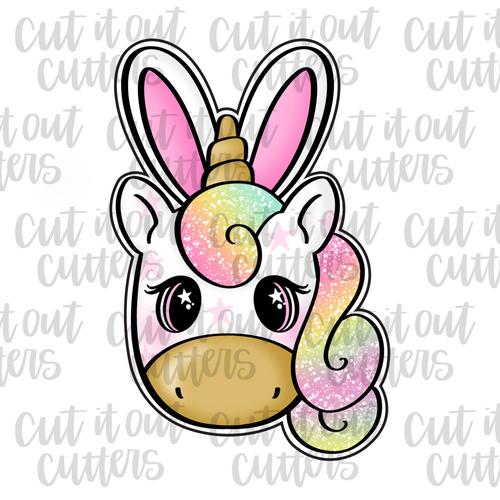 Glitter Unicorn Bunny Cookie Cutter
