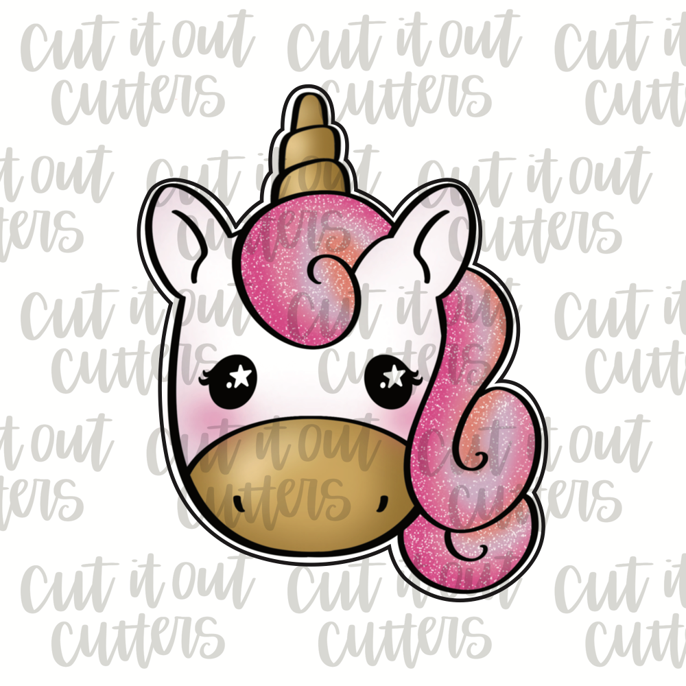 Glitter Unicorn Head Cookie Cutter