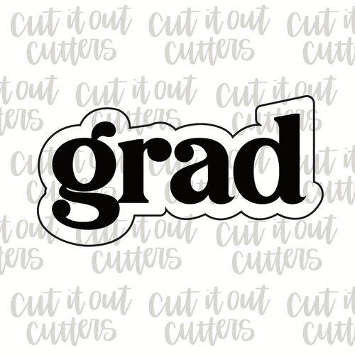 Grad - Fancy Text Cookie Cutter