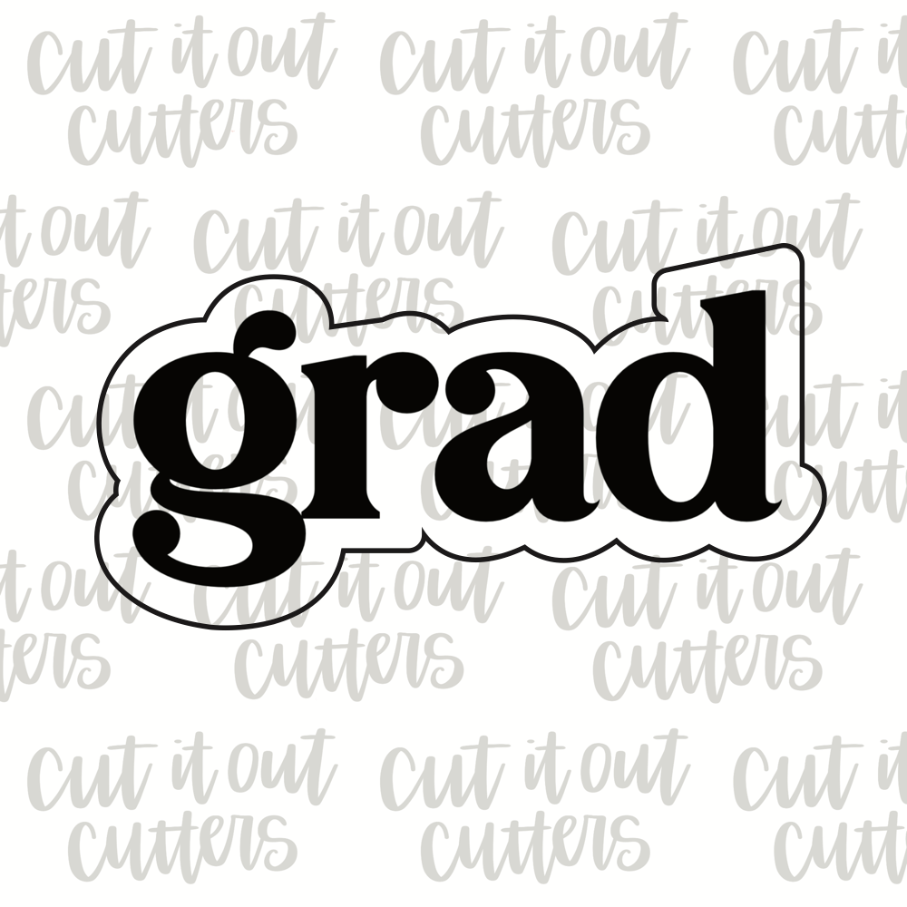 Grad - Fancy Text Cookie Cutter