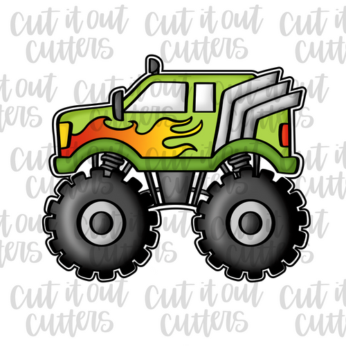 Green Monster Truck Cookie Cutter