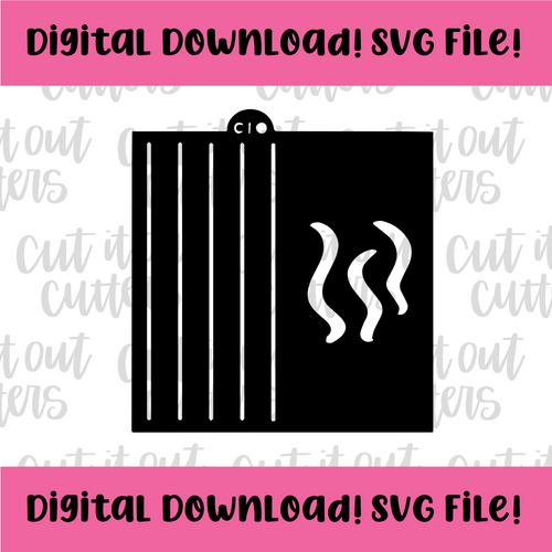 DIGITAL DOWNLOAD SVG File for Grill Marks & Steam Stencil