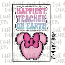 Load image into Gallery viewer, Happiest Teacher &amp; Mouse Apple Cookie Cutter Set