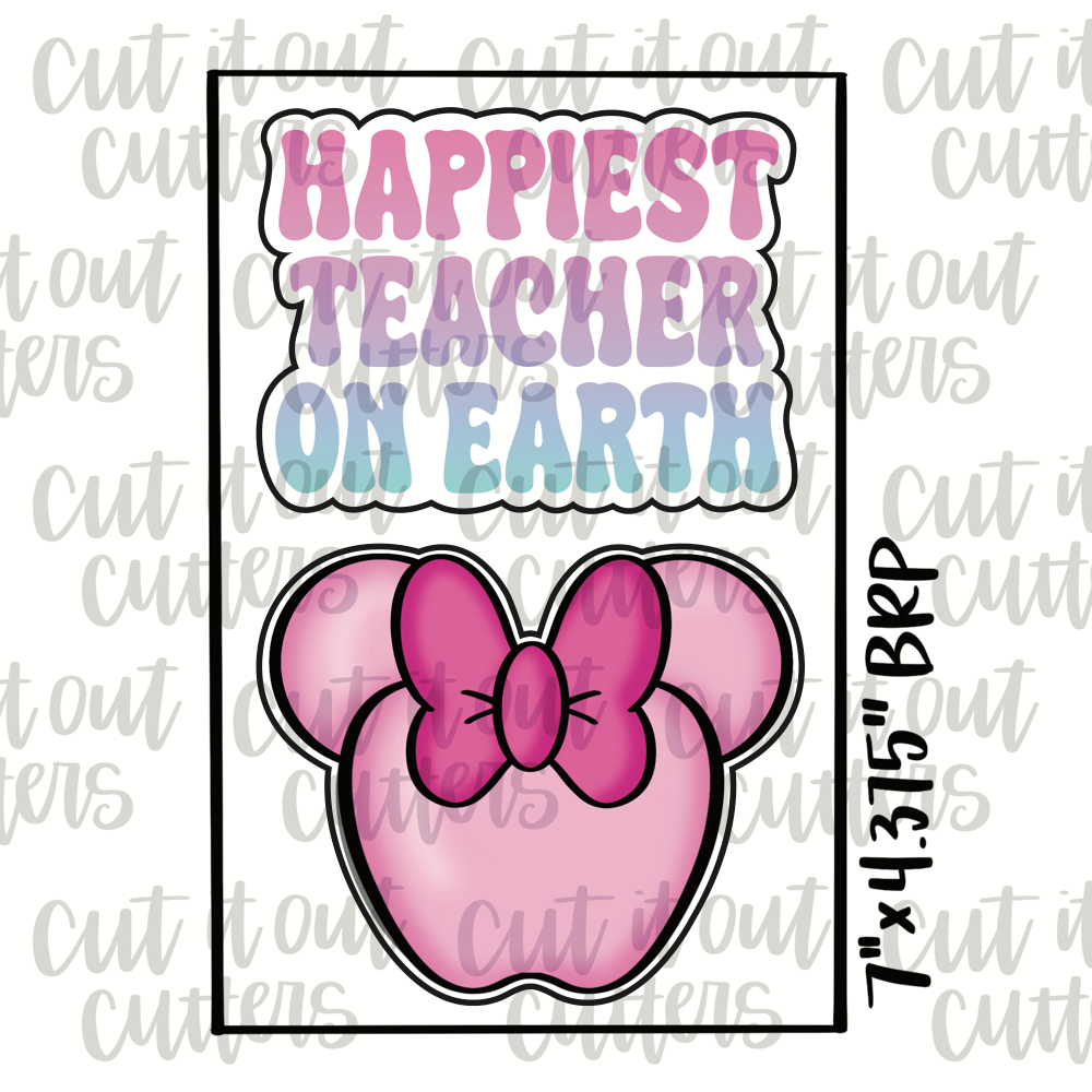 Happiest Teacher & Mouse Apple Cookie Cutter Set