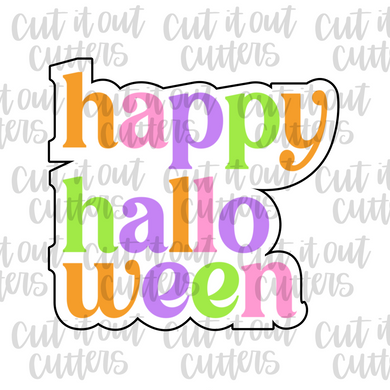 Happy Halloween Fancy Text Cookie Cutter