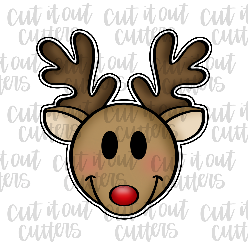 Happy Reindeer Cookie Cutter