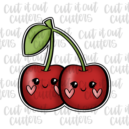 Heart Cheek Cherries Cookie Cutter