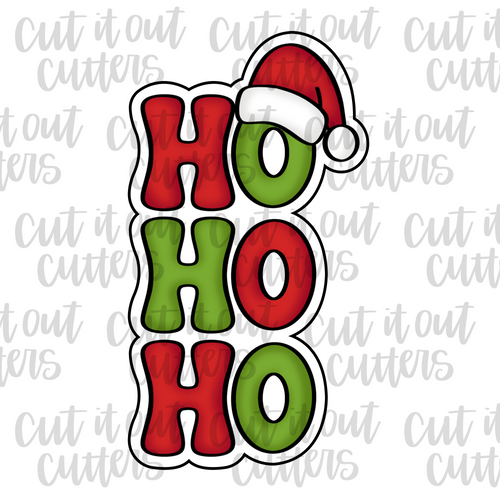 Ho Ho Ho with Hat Cookie Cutter