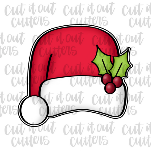 Holly Santa Hat Cookie Cutter