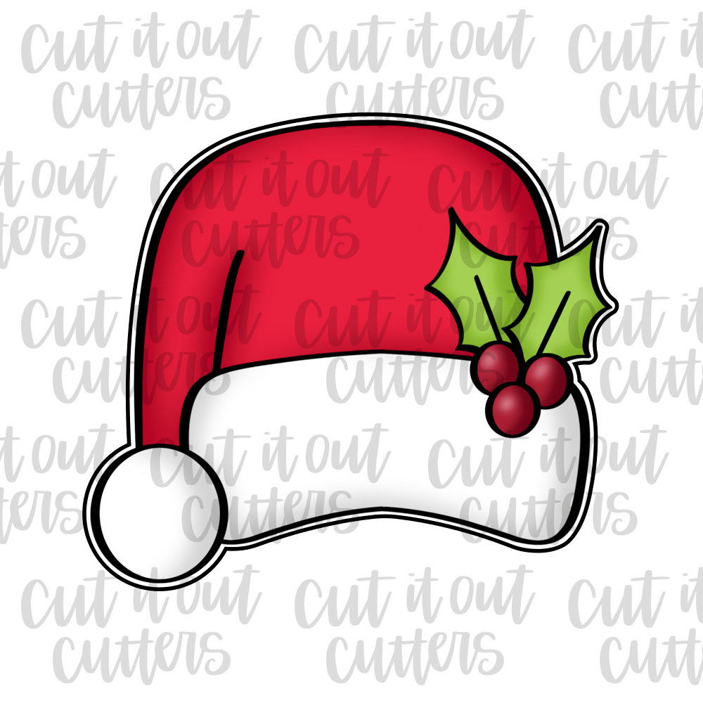 Holly Santa Hat Cookie Cutter