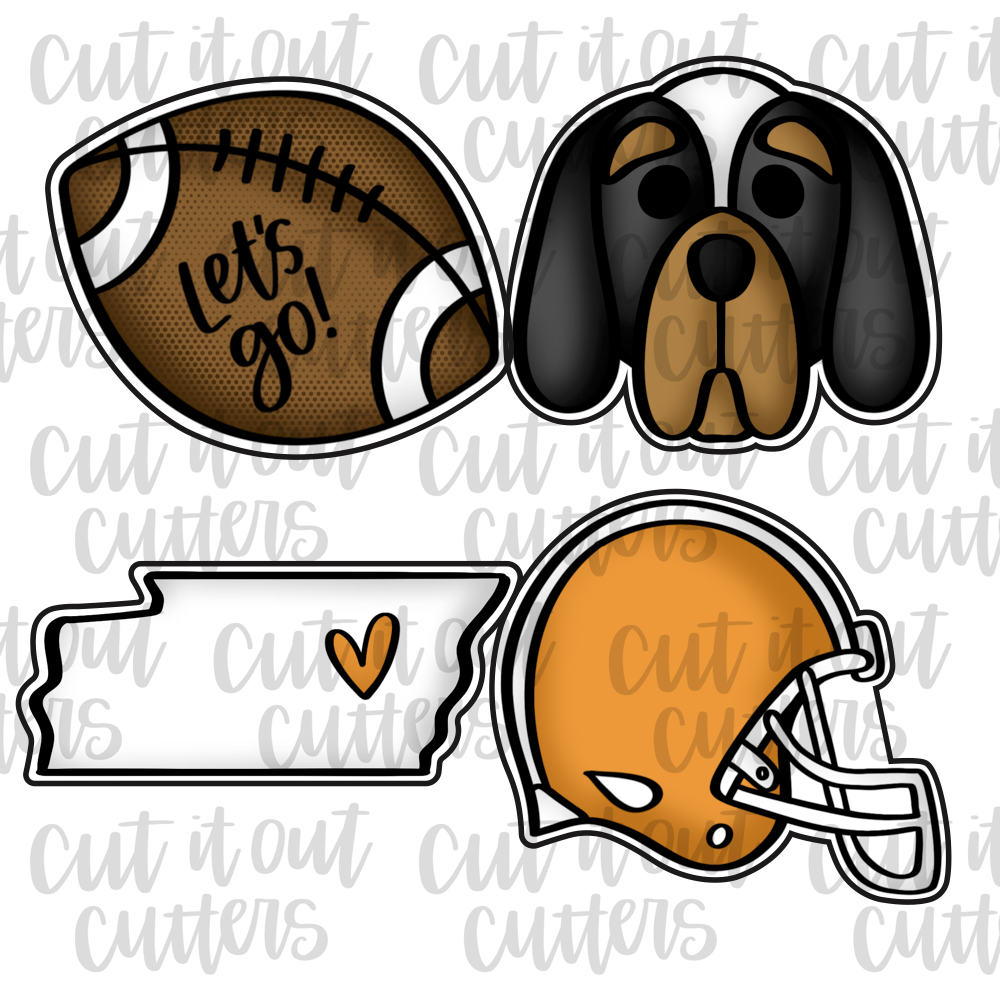 Hound & TN Football Mini Cookie Cutter Set