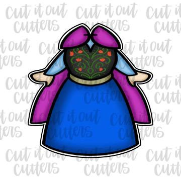 disney princess dress cookie cutters Princess Dress Set of 5 Cookies Cutters of Classic Princess Dresses