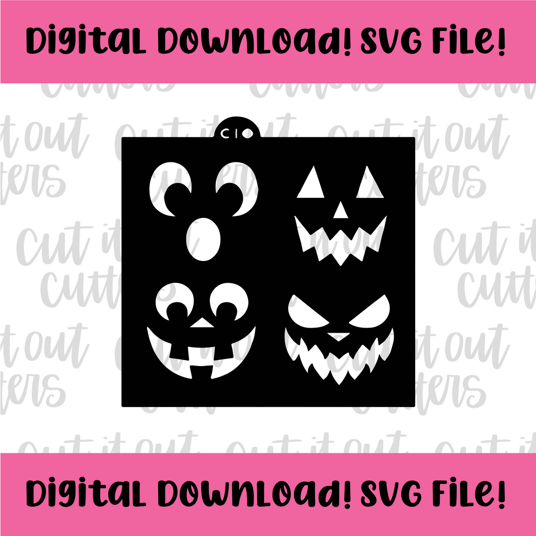 DIGITAL DOWNLOAD SVG File for Jack-O-Lantern Faces Stencil