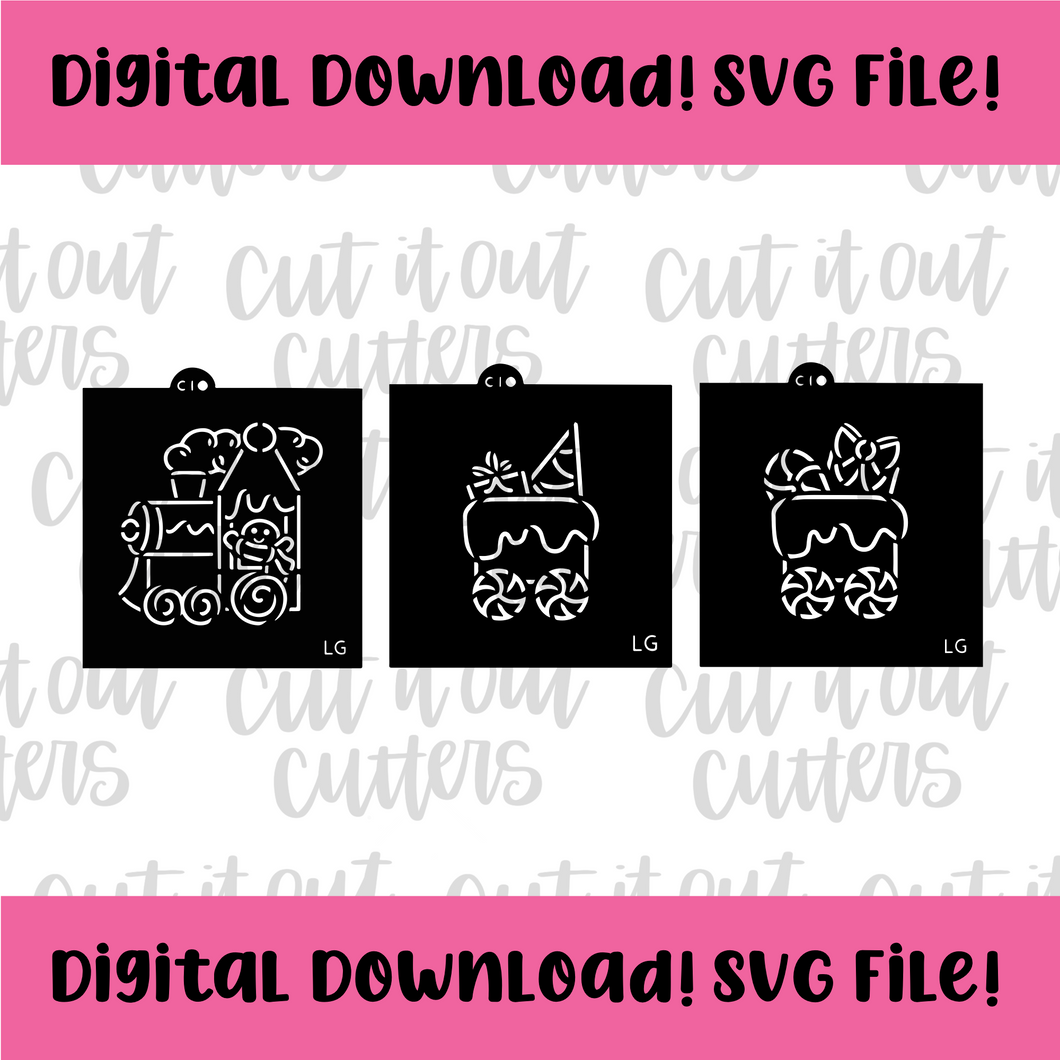 DIGITAL DOWNLOAD SVG File LG PYO Train Set Stencil