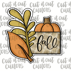 Leaf & Pumpkin Plaque Cookie Cutter