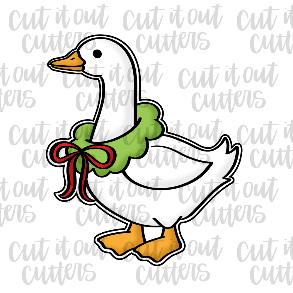 Long Neck Goose with Wreath Cookie Cutter