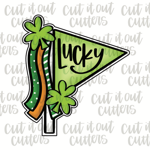 Lucky Pennant Flag Cookie Cutter