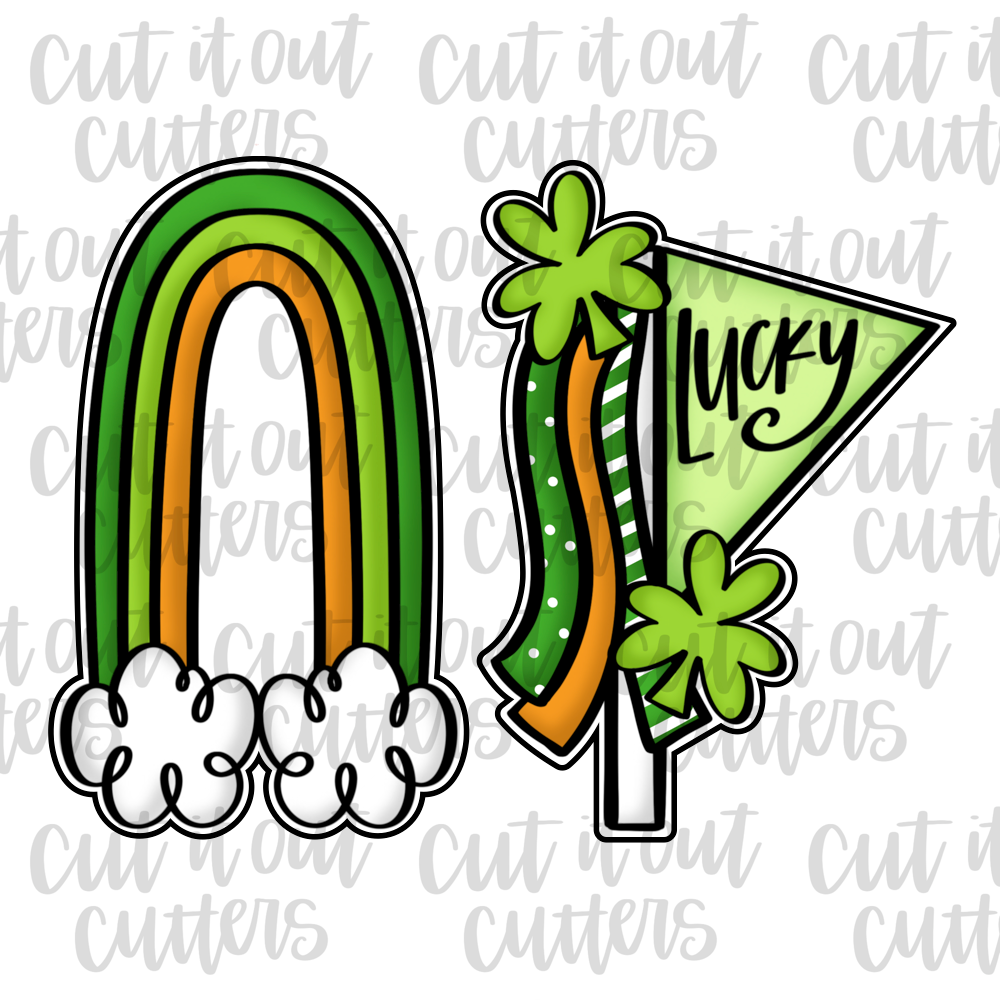 Lucky Rainbow & Pennant Cookie Cutter Set