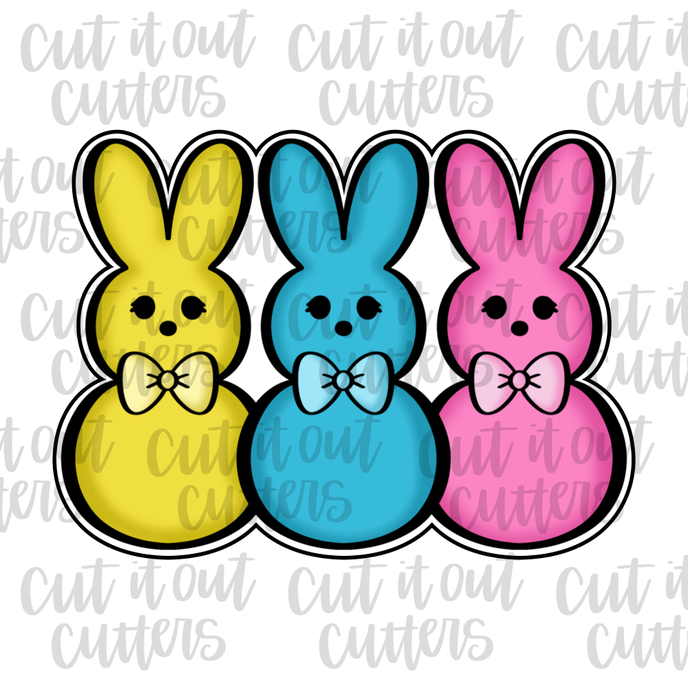 Marshmallow Bunny Trio Cookie Cutter