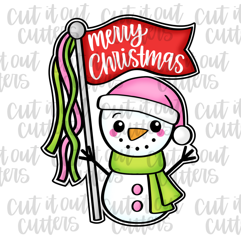 Merry Snowman Banner Cookie Cutter