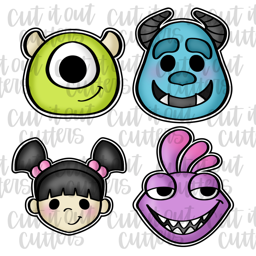 monsters inc cut out Monster World Mini Cookie Cutter Set – Cut It Out Cutters
