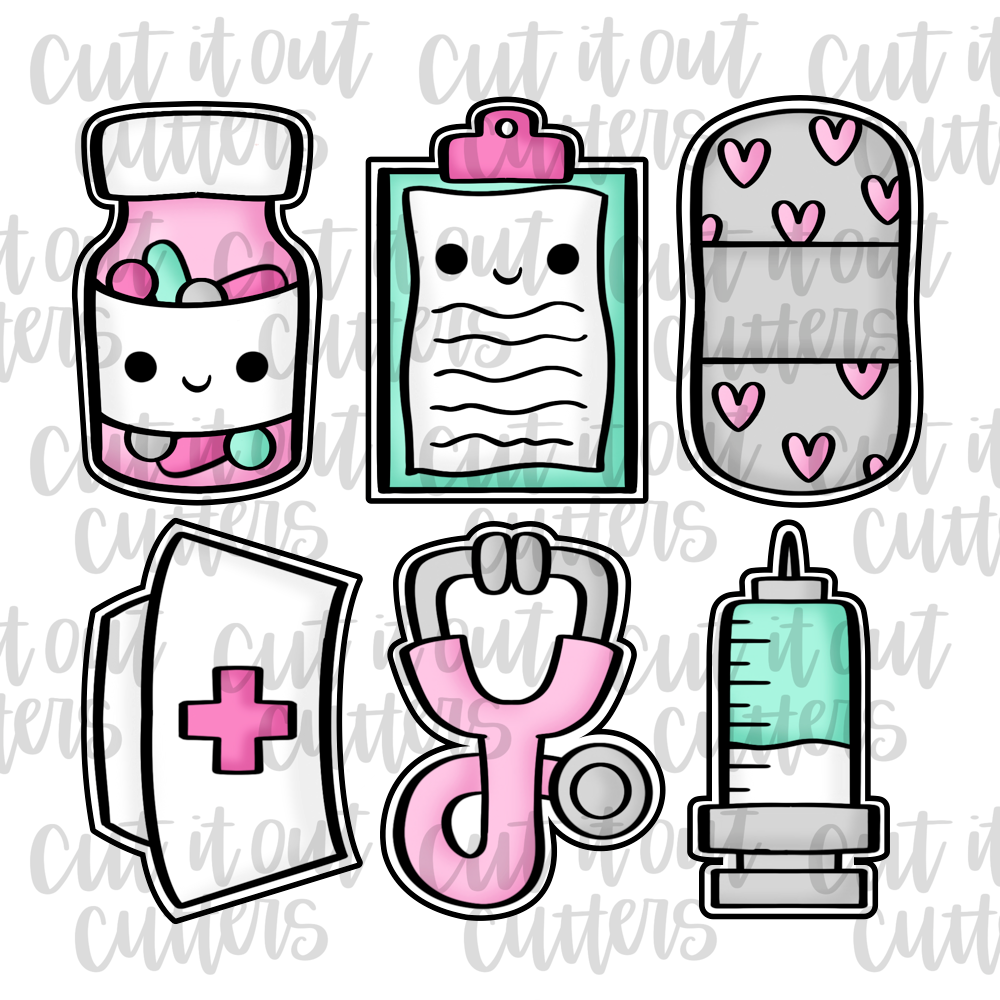 Nurse Skinny Mini Cookie Cutter Set