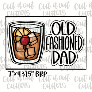 Old Fashioned Dad & Whiskey Glass Cookie Cutter Set