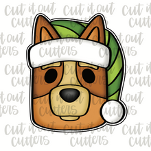 Load image into Gallery viewer, Pointy Ear Pup with Elf Hat Cookie Cutter