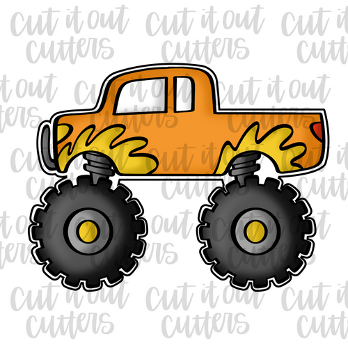 Orange Monster Truck Cookie Cutter