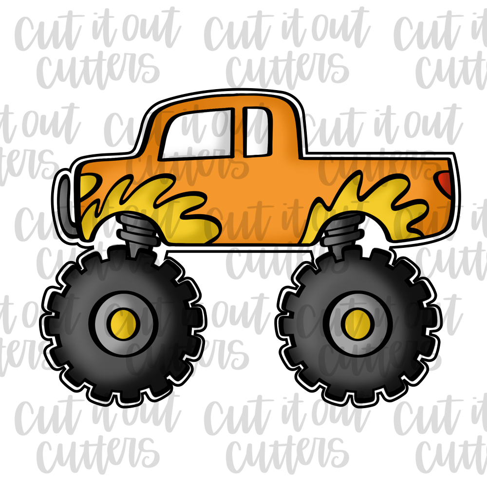 Orange Monster Truck Cookie Cutter