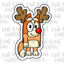 Load image into Gallery viewer, PYO Orange Pup Reindeer Cookie Stencil &amp; Cutter