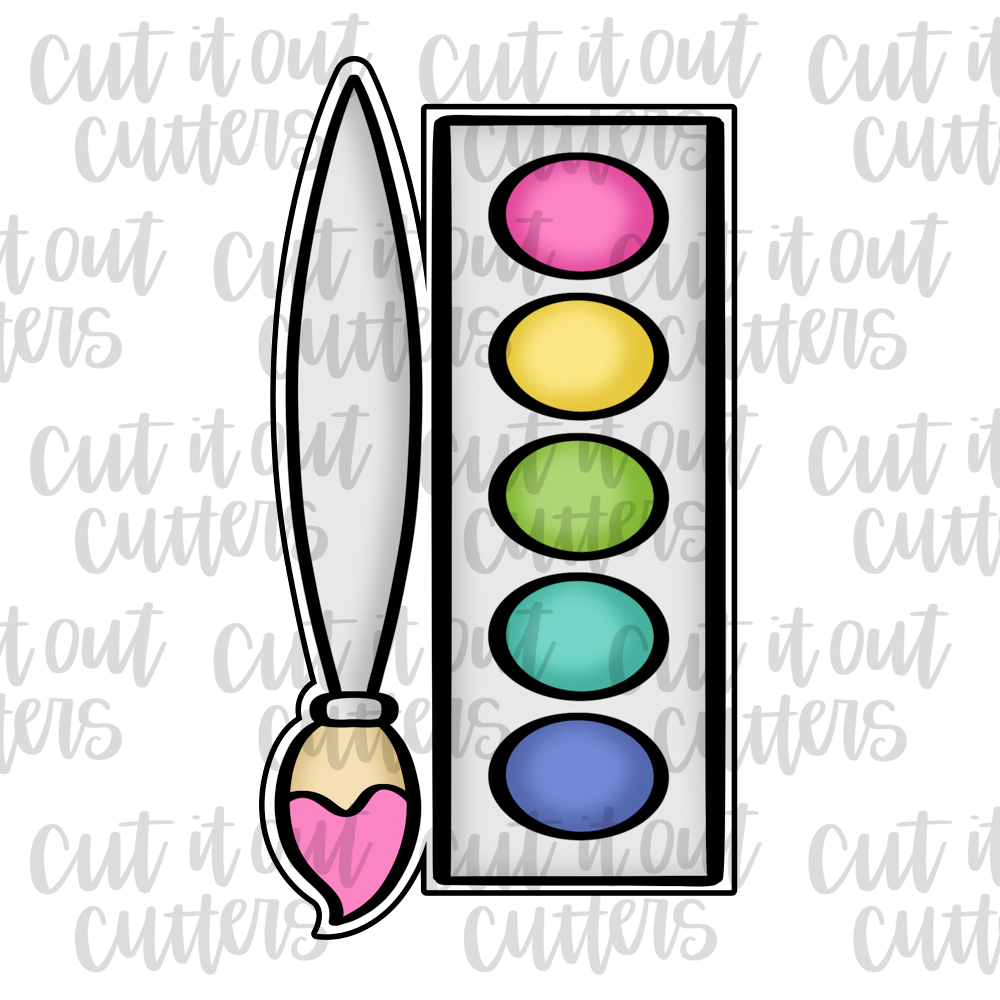 Paint Brush and Palette Cookie Cutter
