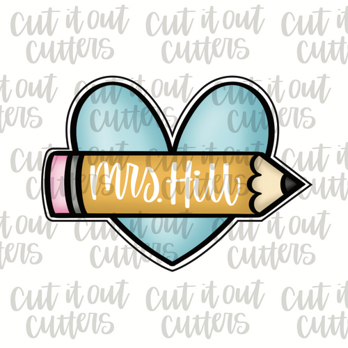 Pencil Heart Cookie Cutter