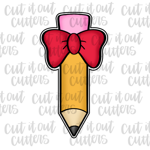 Pencil with Bow Cookie Cutter