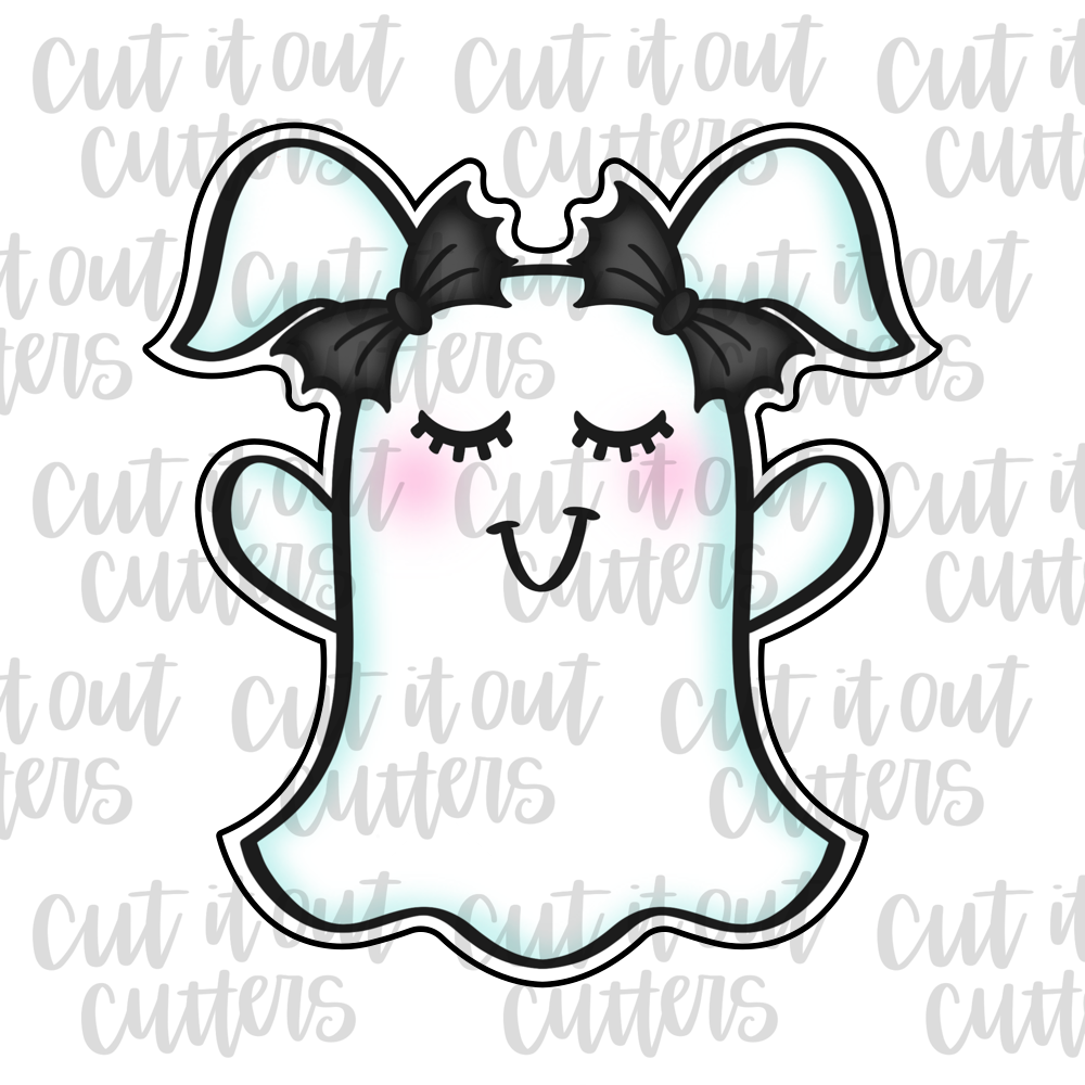 Pig Tail Ghosty Girl Cookie Cutter