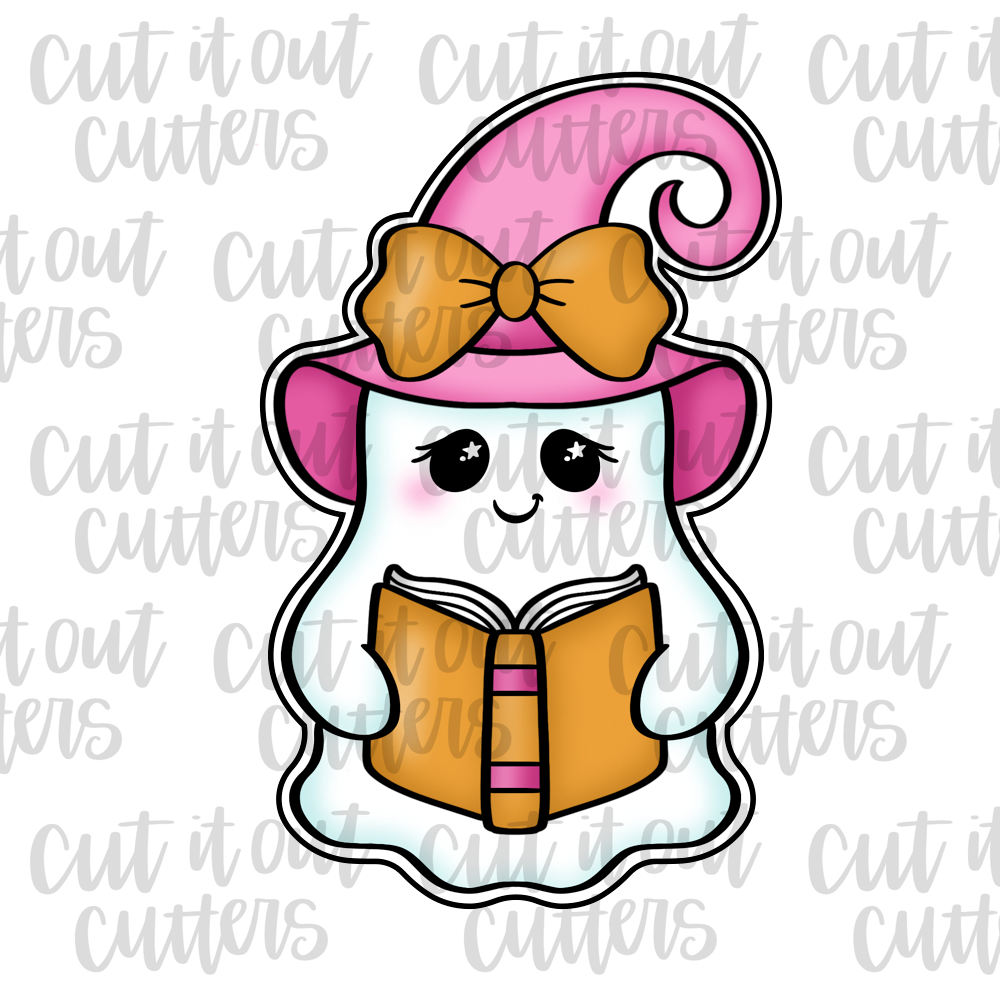 Pink Hat Ghost Cookie Cutter