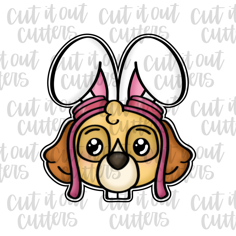 Pink Dog in Bunny Disguise Cookie Cutter