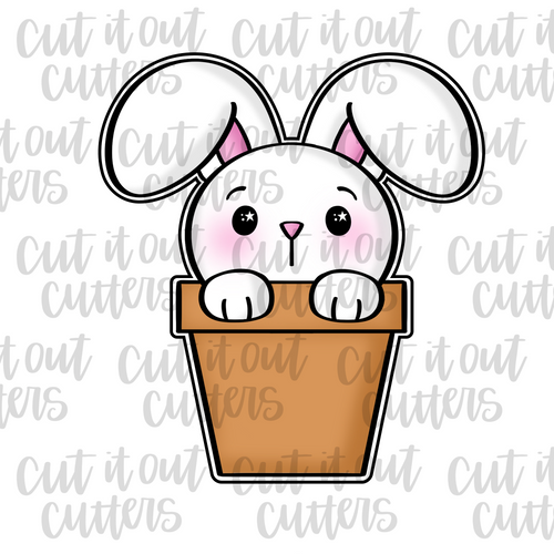 Potted Bunny Cookie Cutter