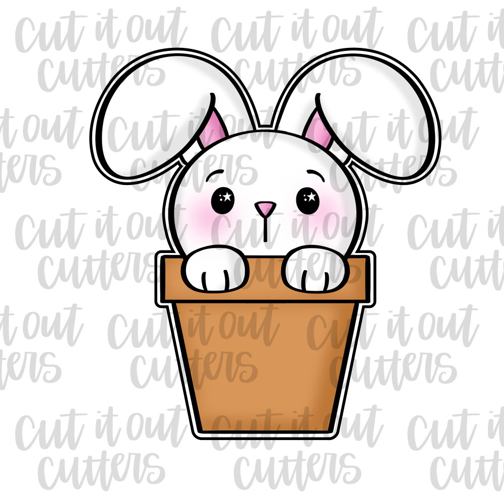 Potted Bunny Cookie Cutter