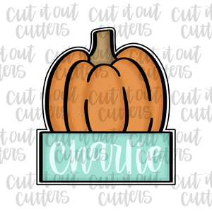 Pumpkin Name Plaque Cookie Cutter