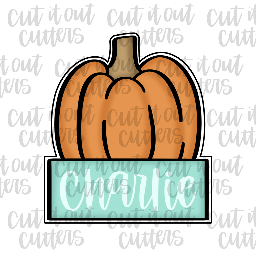 Pumpkin Name Plaque Cookie Cutter