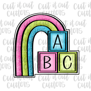 Rainbow & Blocks Cookie Cutter