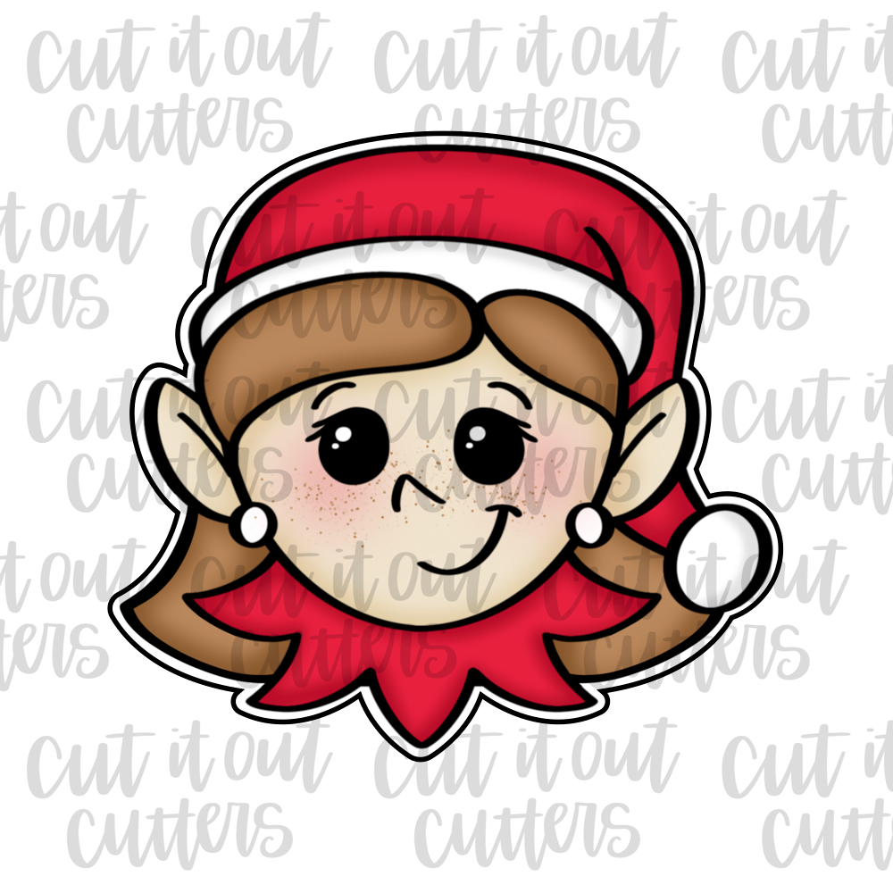 Red Elfie Girl Cookie Cutter