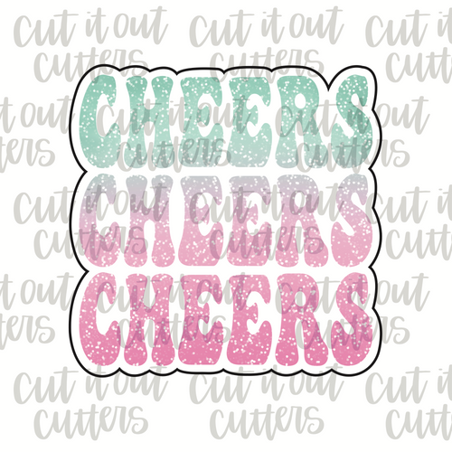 Retro Cheers x3 Cookie Cutter