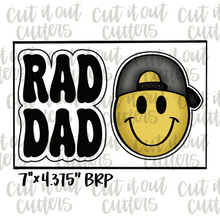 Load image into Gallery viewer, Retro Rad Dad &amp; Happy Face Cookie Cutter Set