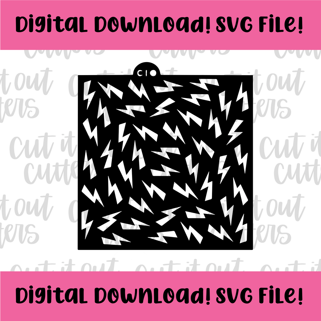 DIGITAL DOWNLOAD SVG File for Scattered Lightening Bolts Stencil