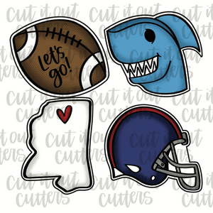Shark & MS Football Mini Cookie Cutter Set